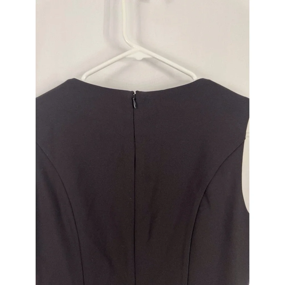 FEHAUTE‎ Black Sleeveless Midi Dress Size 2 NWT Ruffle Hem Cocktail Party